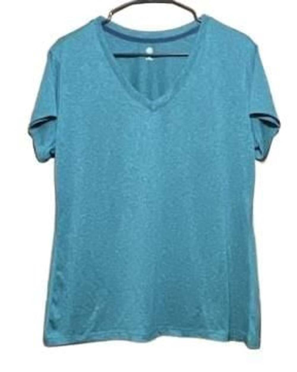 Champion Duo Dry V-Neck T-Shirt Size XXL Teal Blue Athletic Top
